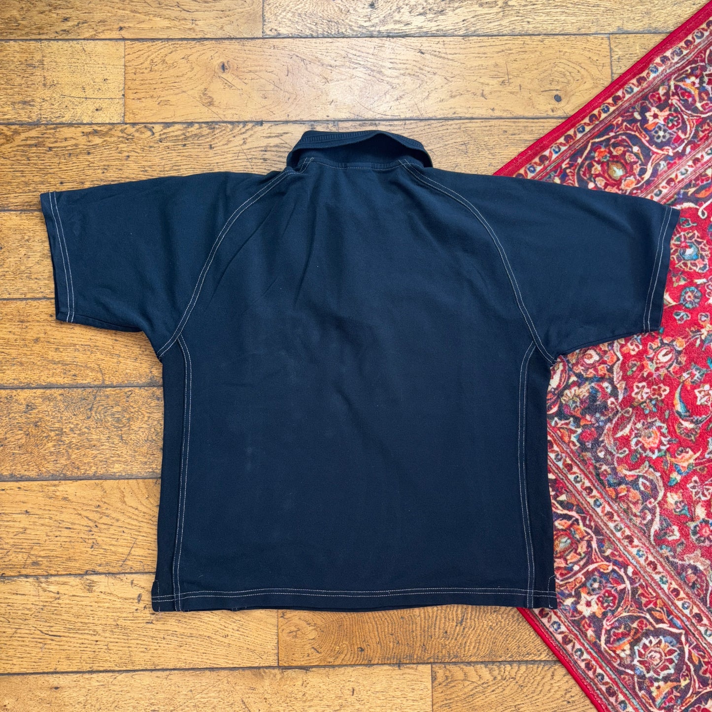 Vintage Nike Y2K 00s Black Contrast Stitch Cropped Polo Shirt - S