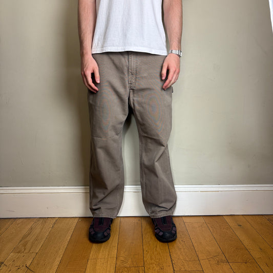 Vintage Carhartt Brown Workwear Carpenter Baggy Trousers - 38S