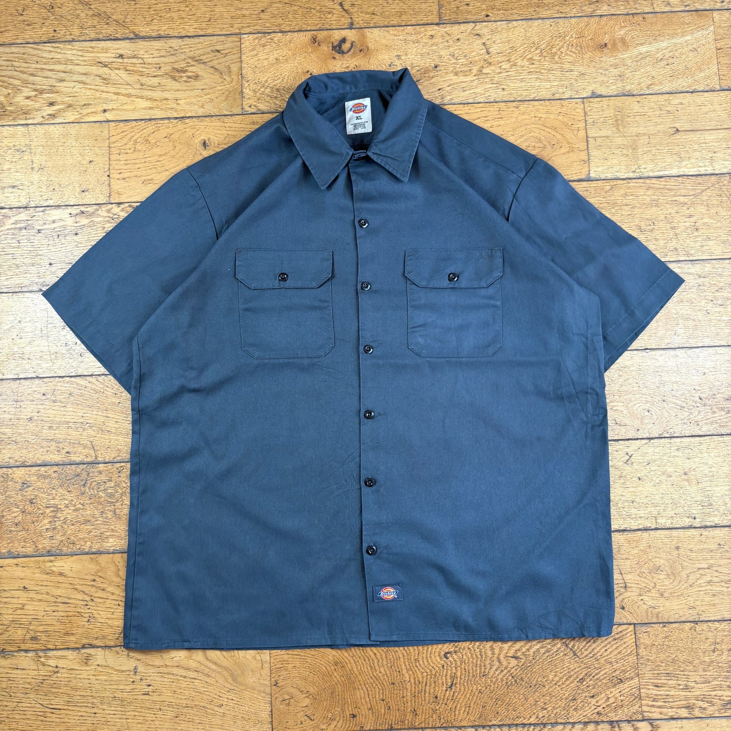 Vintage Dickies Grey Short Sleeve Workwear Shirt - XL