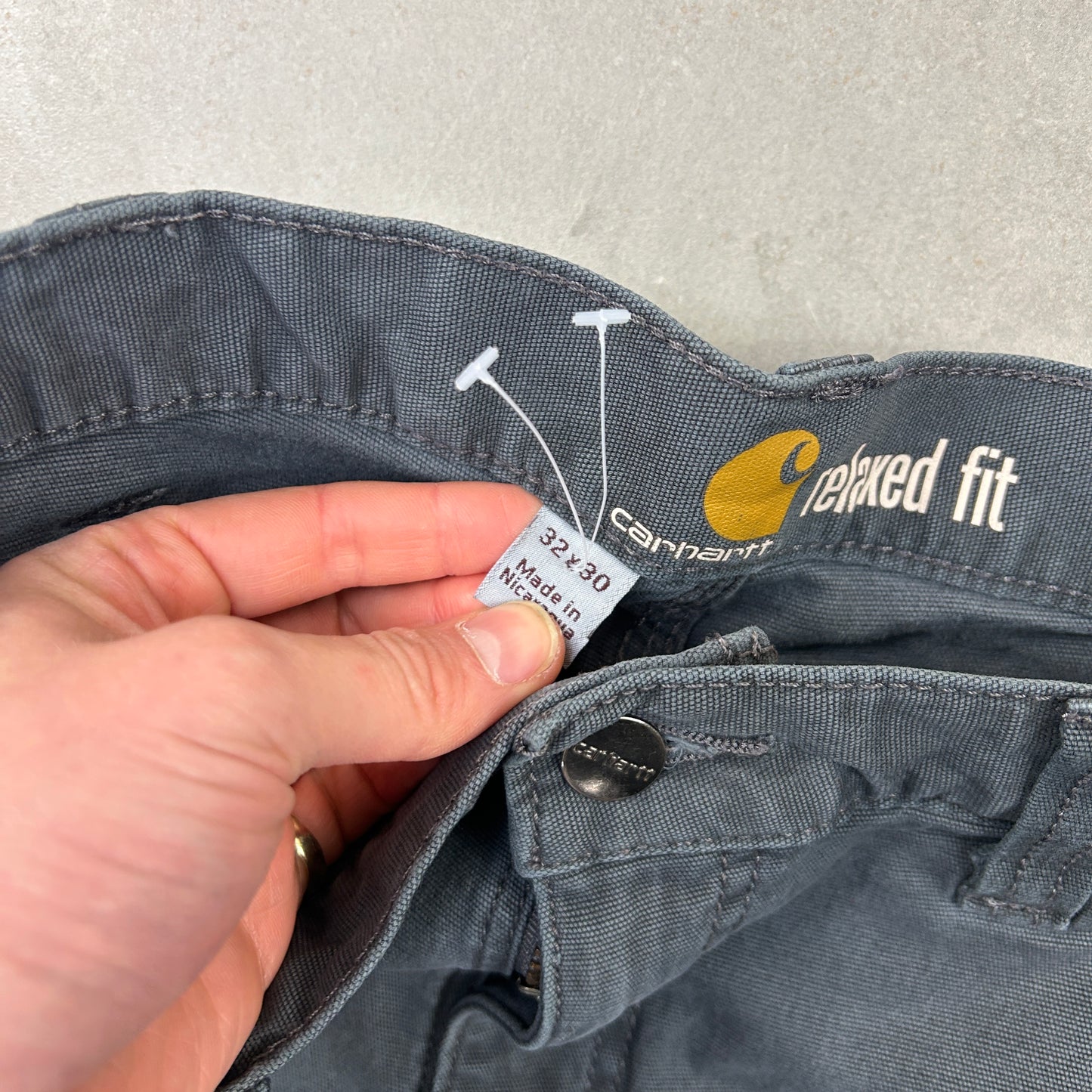 Vintage Carhartt Grey Workwear Carpenter Trousers - 32