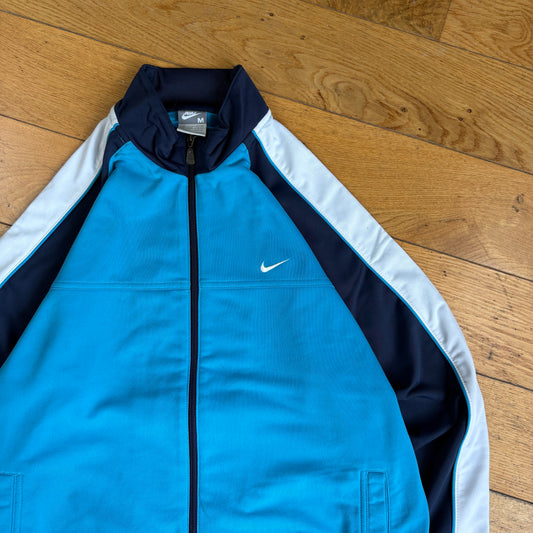Vintage Nike Blue Swoosh Tracksuit Track Shell Windbreaker Jacket - M