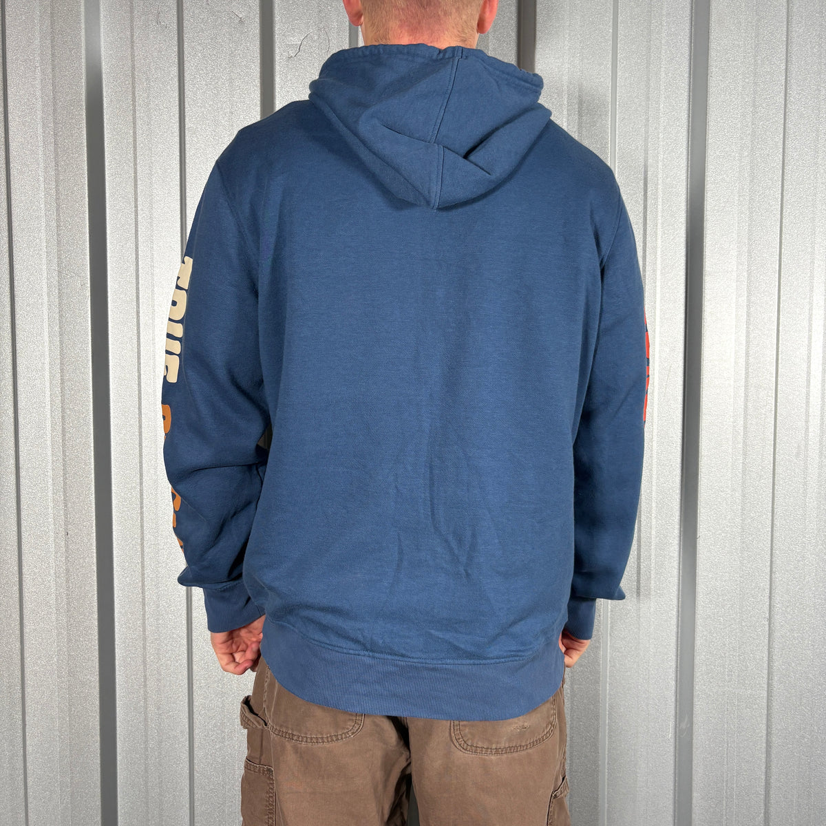 True Religion Blue Puff Print Y2K Hoodie Sweatshirt - M