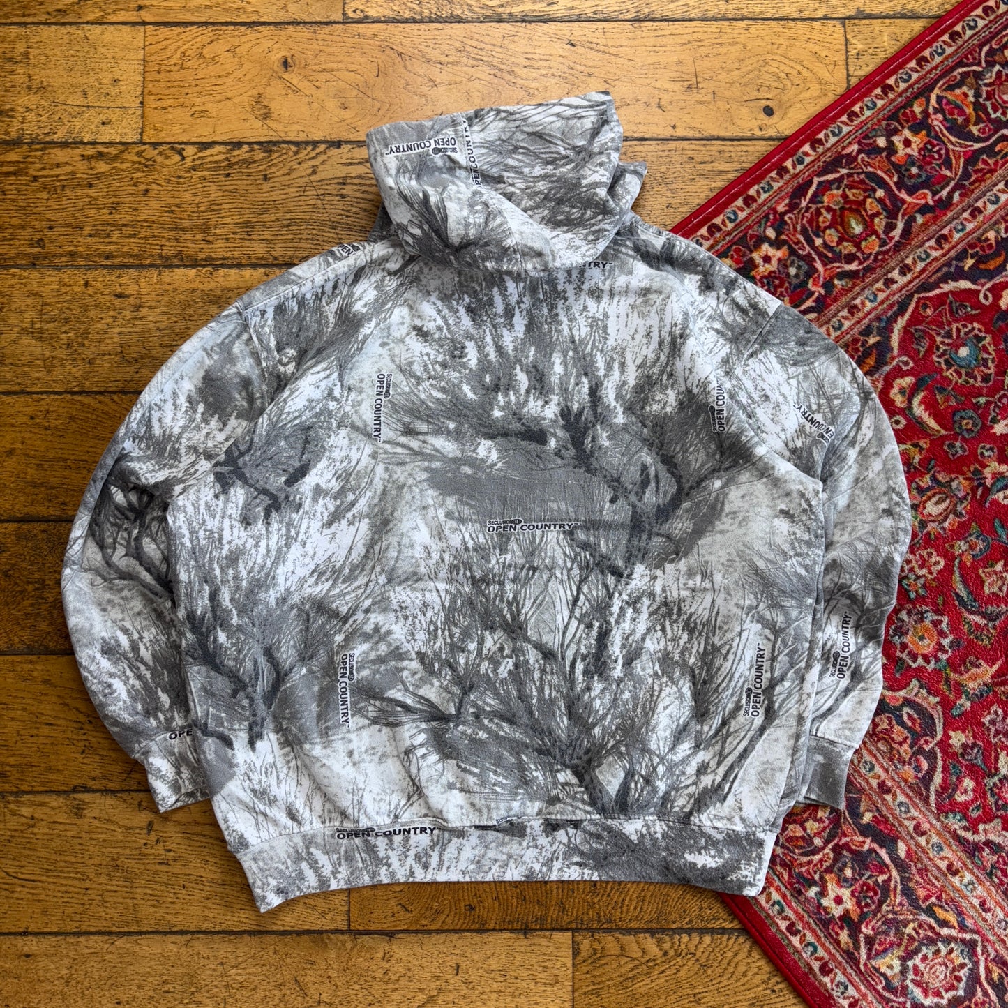 Vintage Realtree Camo White Hoodie Embroidered Sweatshirt - L