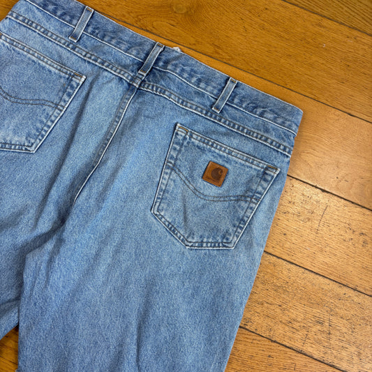 Vintage Carhartt Blue Workwear Baggy Carpenter Jorts Shorts - 38