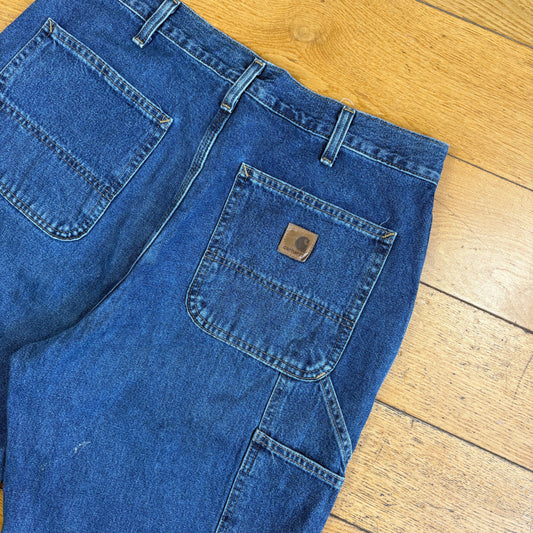 Vintage Carhartt Blue Workwear Baggy Carpenter Jorts Shorts - 32