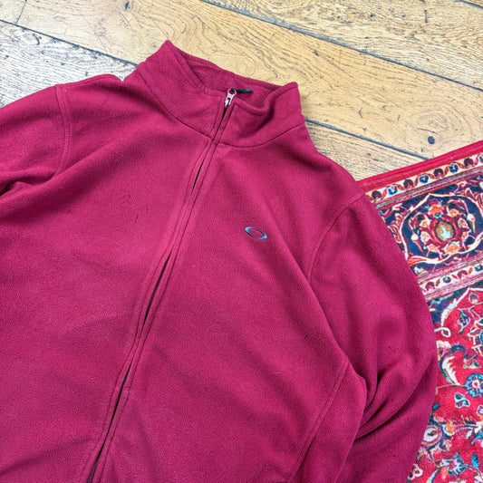 Oakley Red Burgundy Fleece Embroidered Sweatshirt - XL