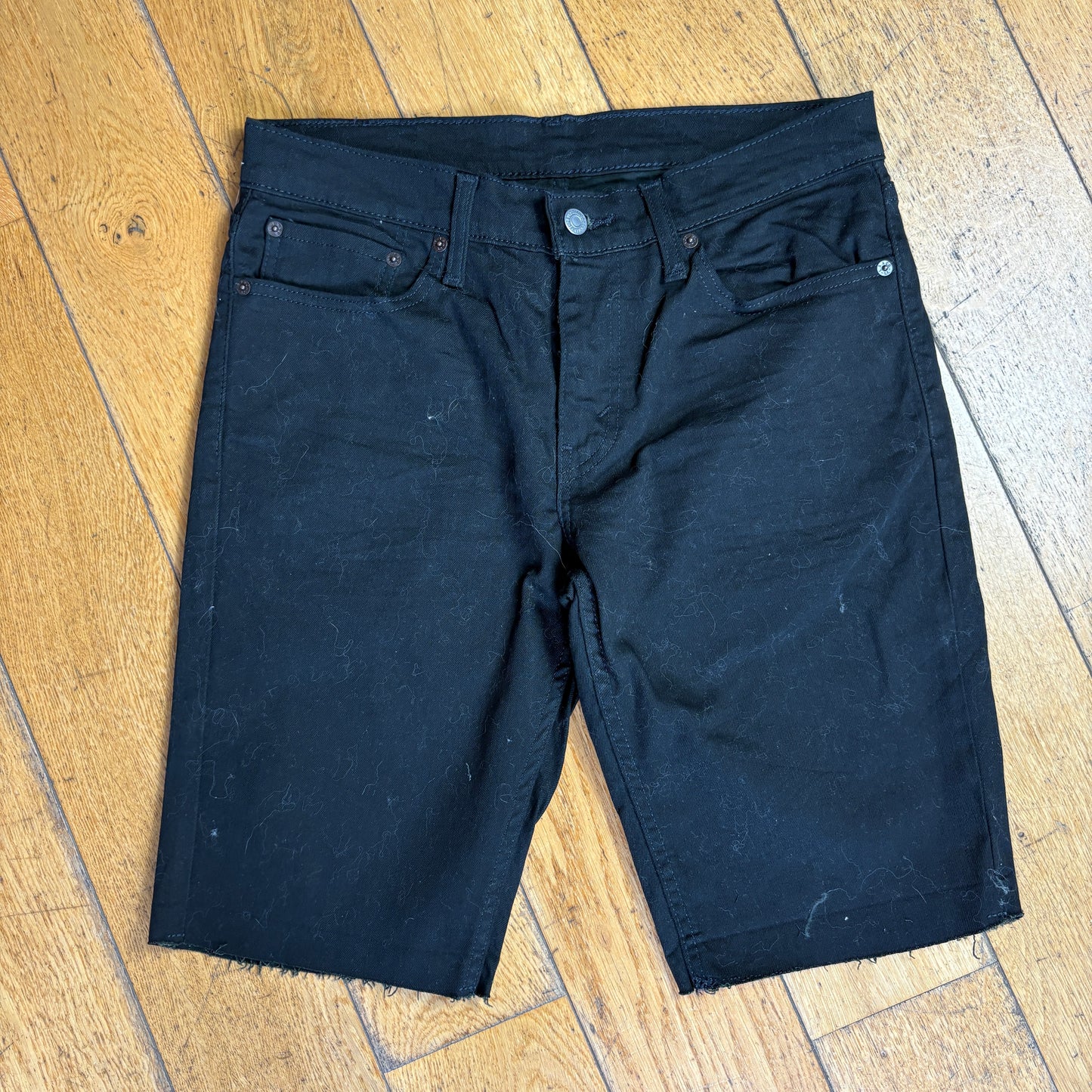 Vintage Levis 511 Slim Black Denim Shorts - 31