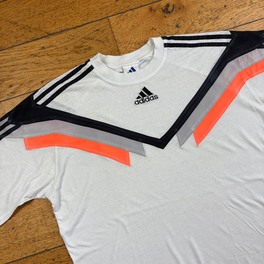 Vintage 90s Adidas White Graphic T-Shirt - XL