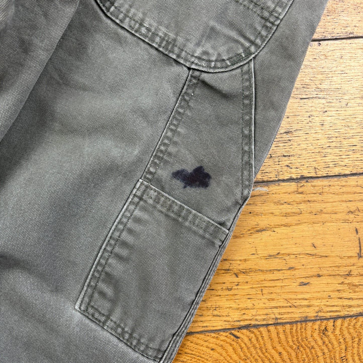 Vintage Dickies Grey Green Workwear Carpenter Baggy Trousers - 34