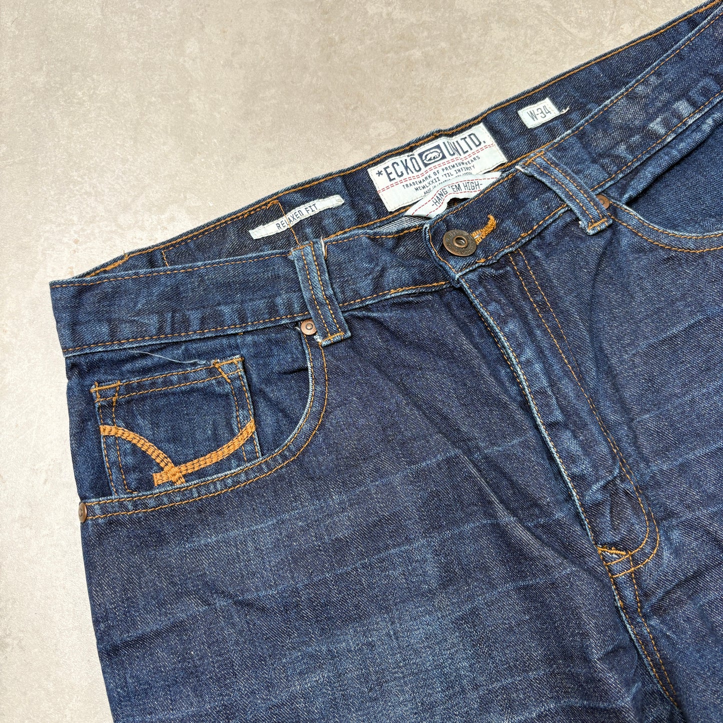 Vintage Ecko UNLTD Blue Embroidered Hip Hop Baggy Shorts Jorts - 34