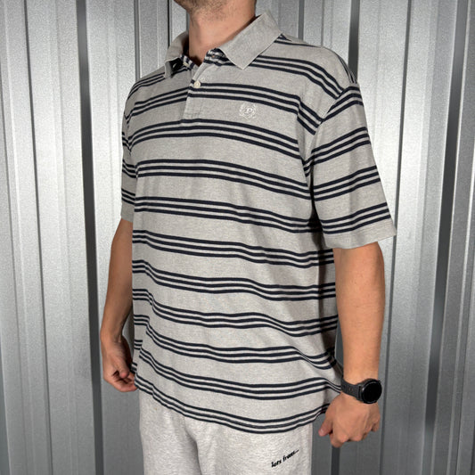 Phat Farm Grey Navy Stripe Polo Shirt - XL