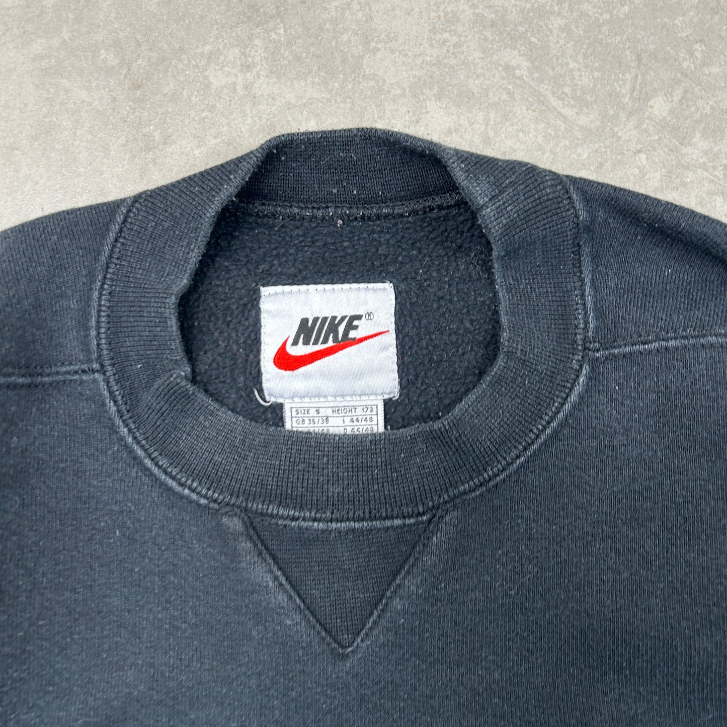 Vintage 90s Nike Swoosh Embroidered Black Sweatshirt - S