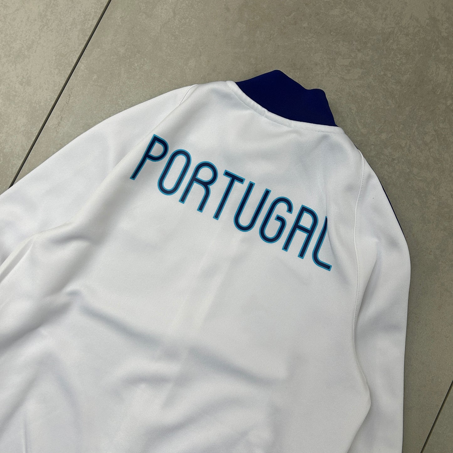 Vintage Nike Portugal Embroidered Zip Track Jacket White Sweatshirt - S
