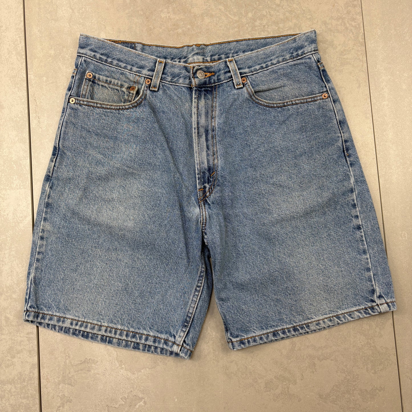 Vintage Levis 550 Baggy Blue Denim Shorts - 34