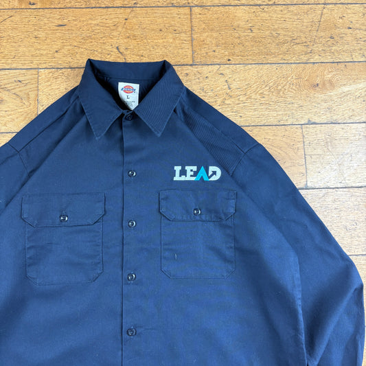 Vintage Navy Dickies Workwear Embroidered Shirt - L