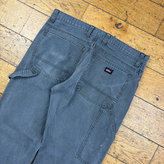 Vintage Dickies Grey Workwear Carpenter Baggy Trousers - 32