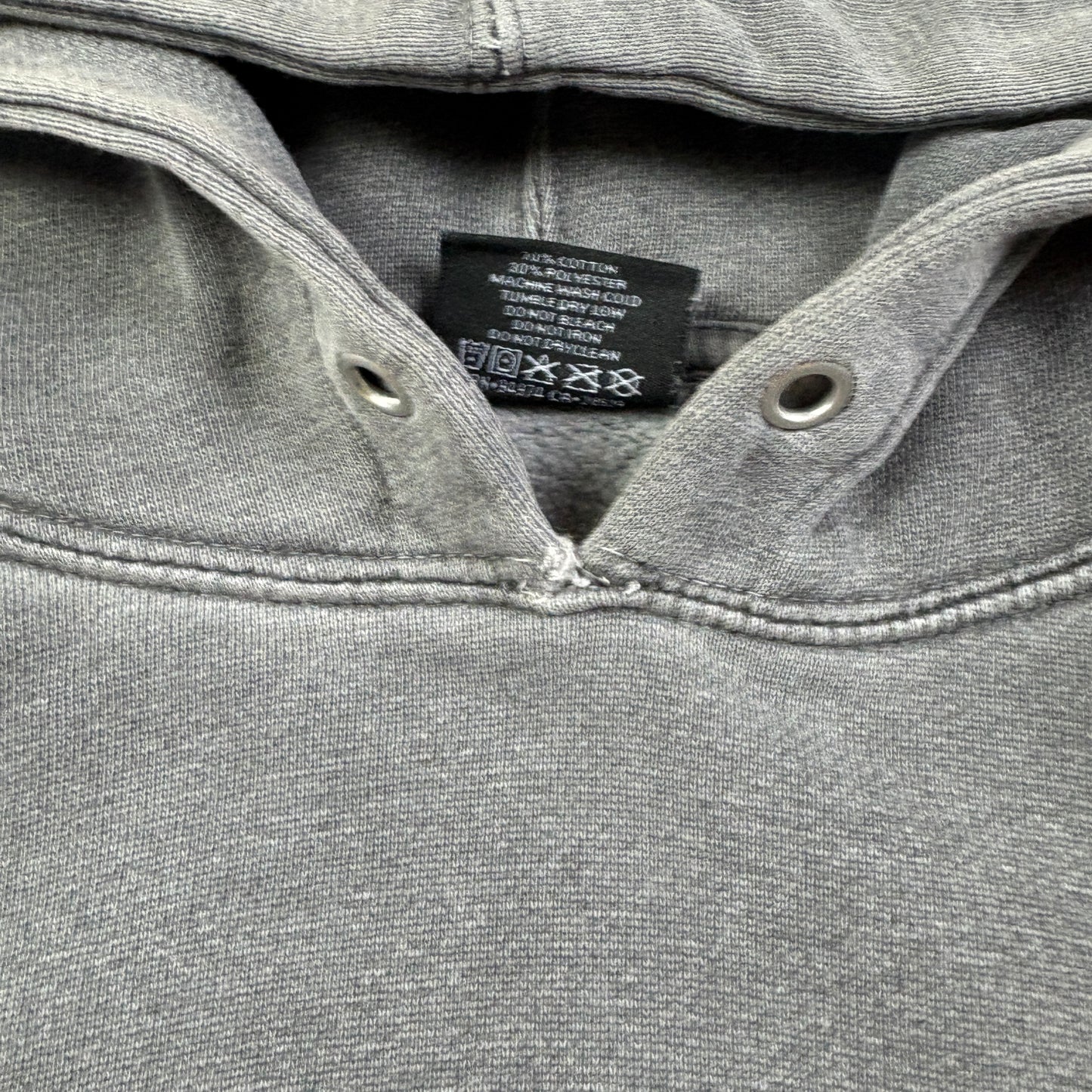 Vintage Stussy Grey Hoodie Sweatshirt - L