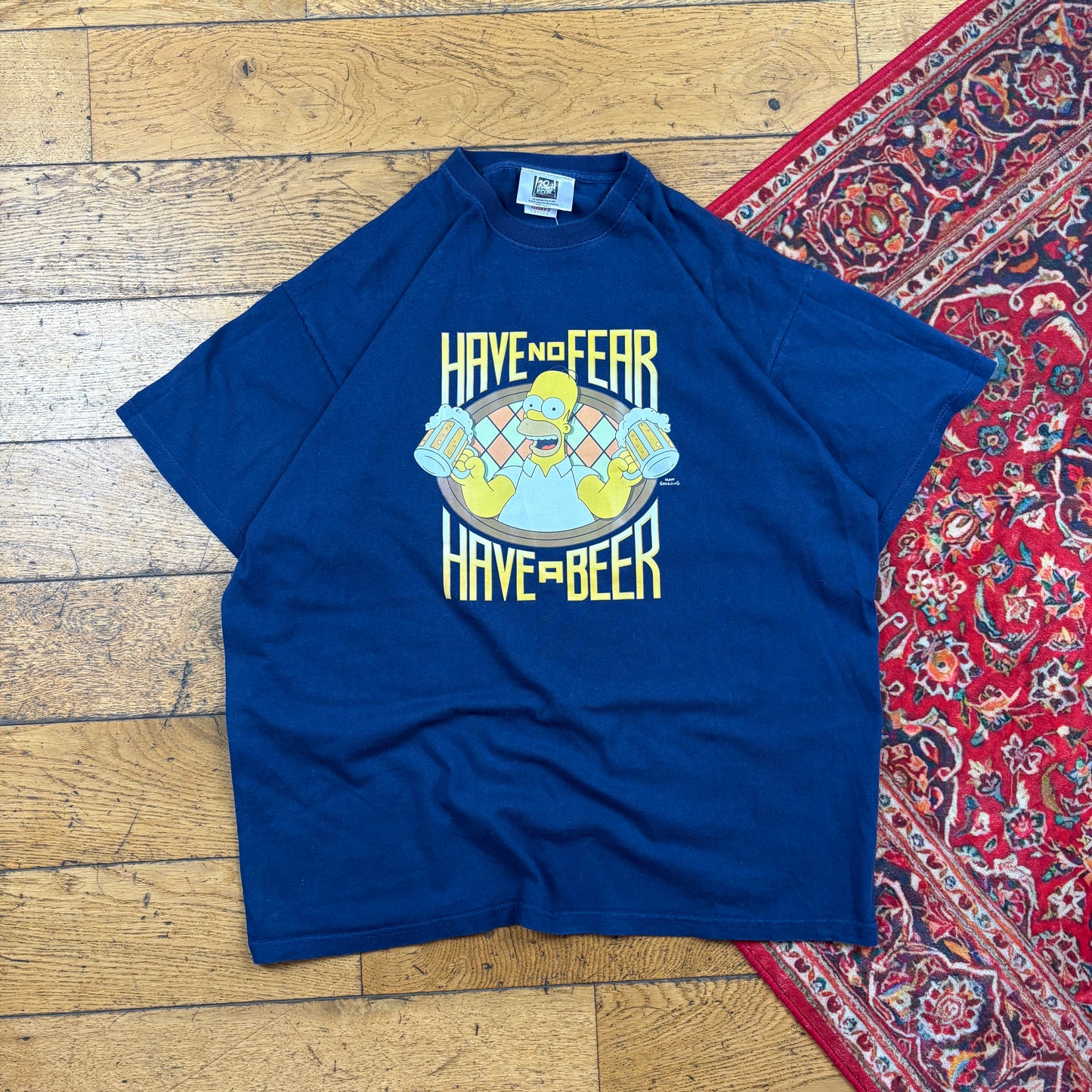 Vintage Simpsons Navy 2008 Homer Beer Graphic T-Shirt - L