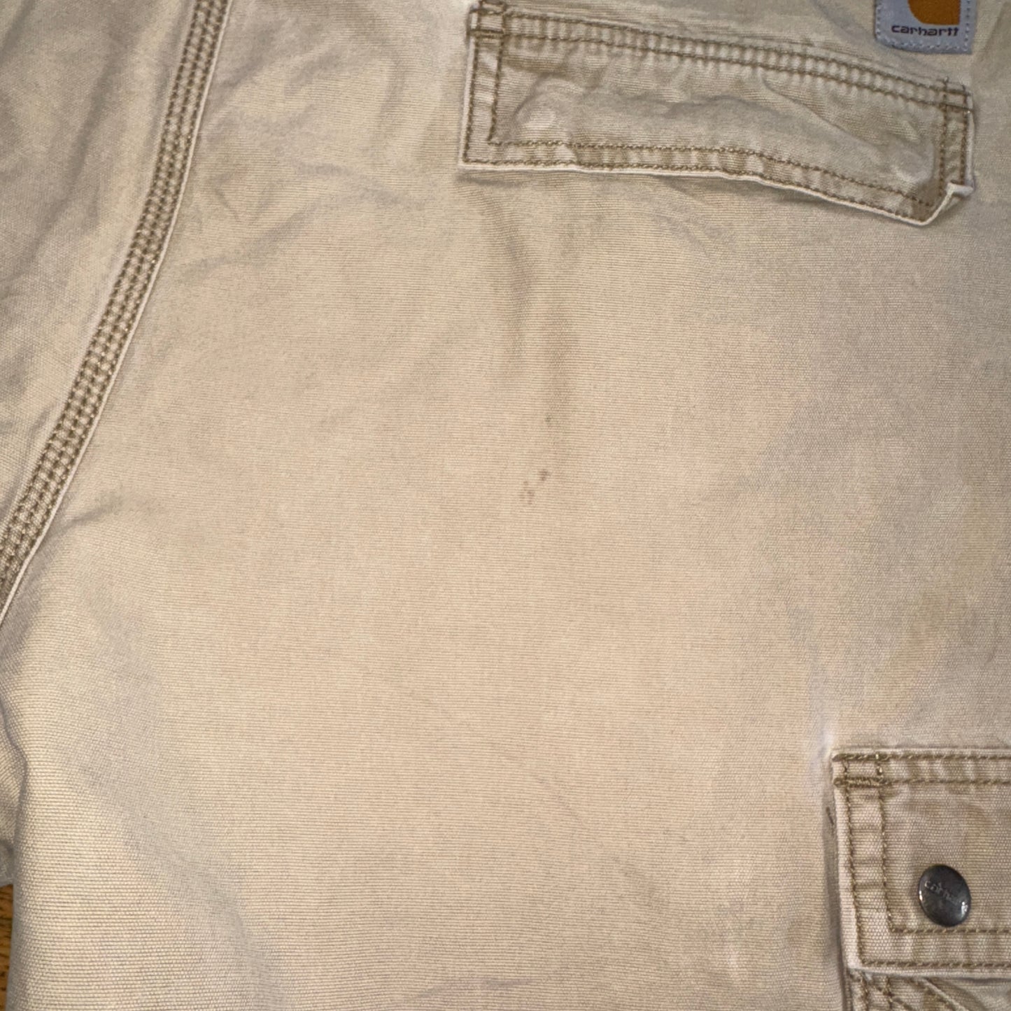 Vintage Carhartt Cream Workwear Baggy Carpenter Shorts - 38