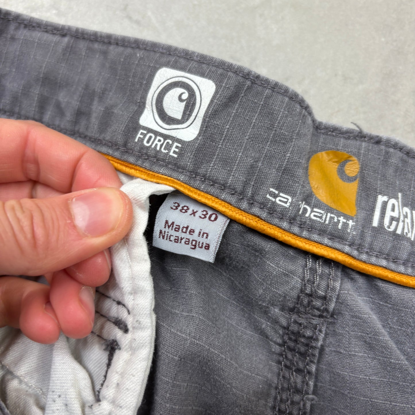 Vintage Carhartt Grey Workwear Cargo Baggy Trousers - 38