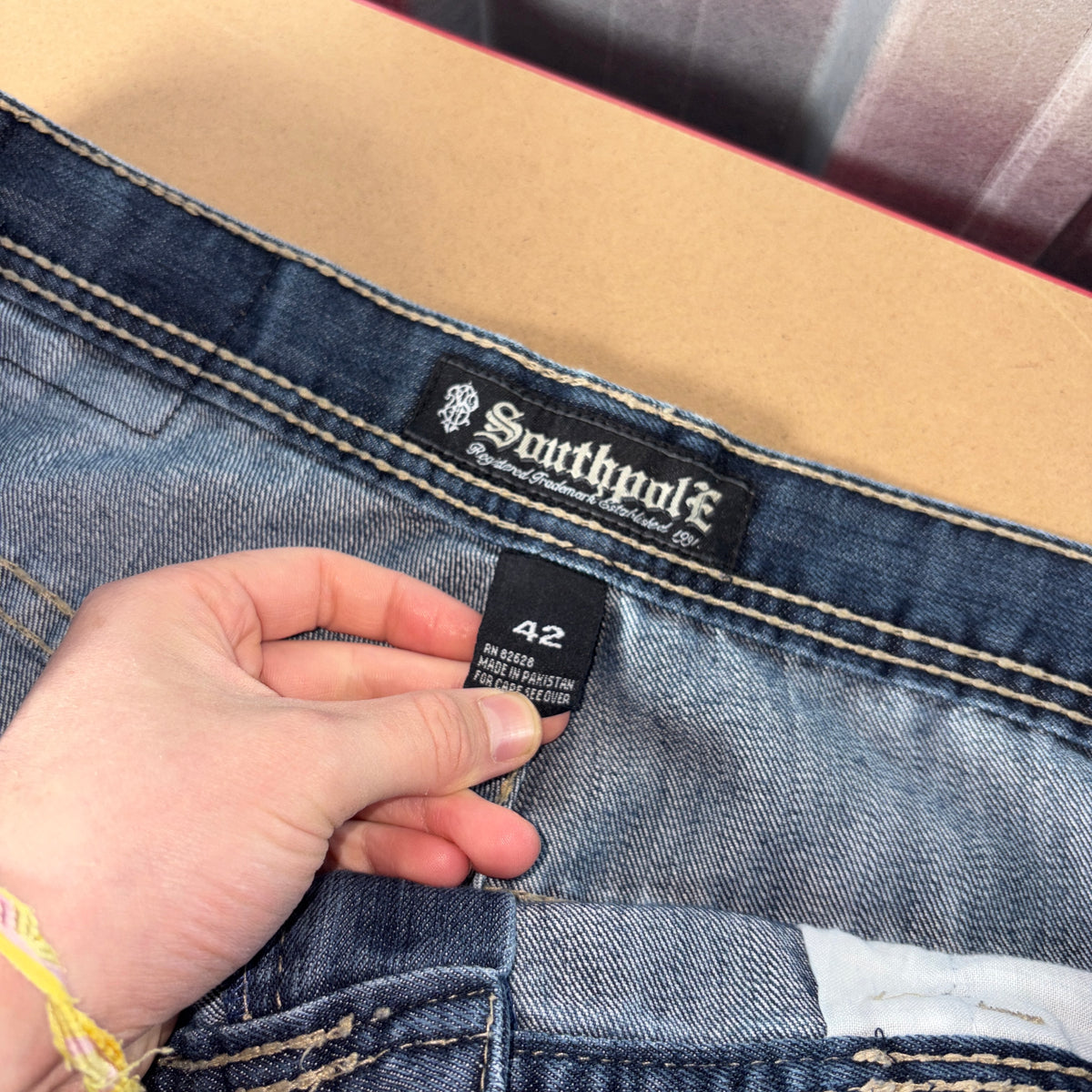 Southpole Embroidered Y2K Baggy Hip Hop blue Jeans - 42L
