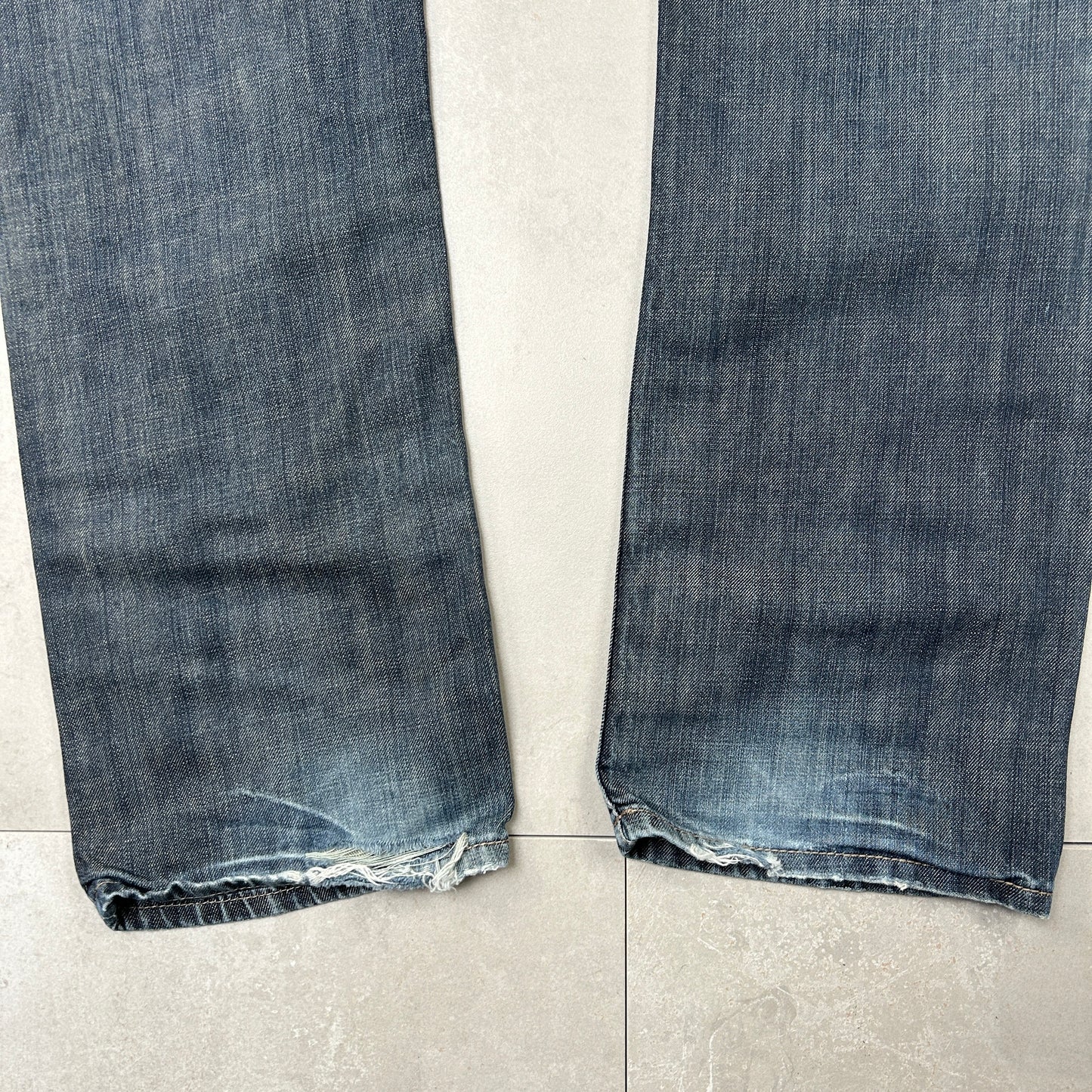 Vintage Embroidered Hip Hop Straight Blue Jeans - 42