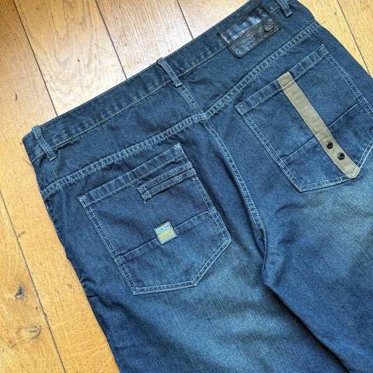 Vintage Ecko Unltd Embroidered Hip Blue Hop Baggy Shorts Jorts - 38