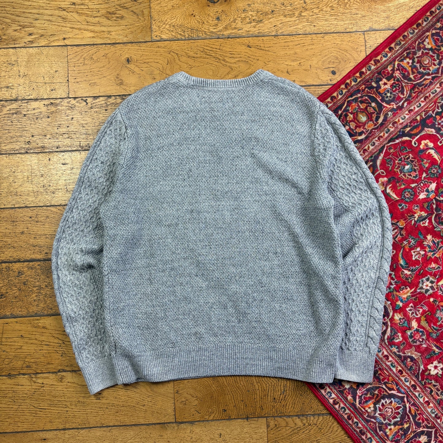 Vintage Gap Grey Cable Chunky Knit Jumper - M