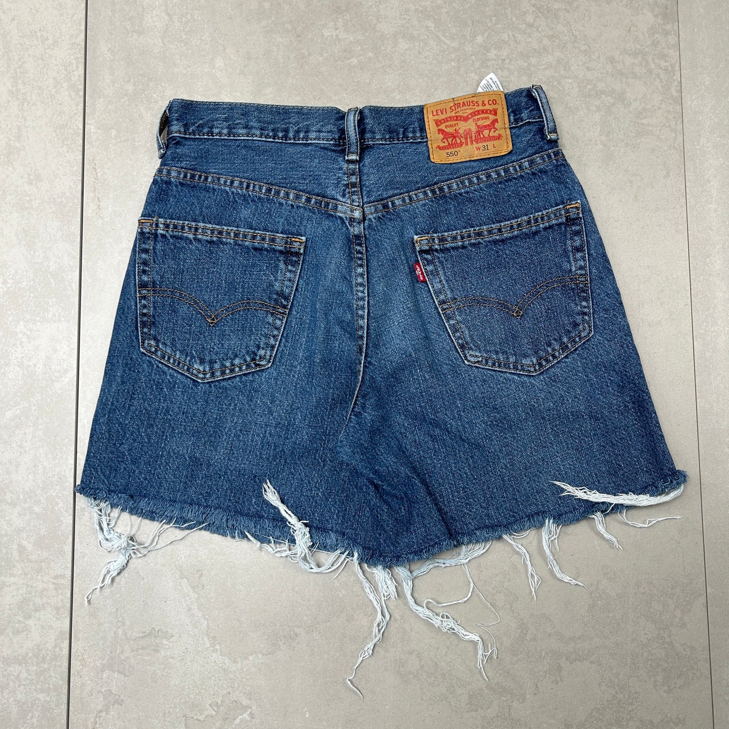 Vintage Levis 550 Baggy Denim Blue Shorts - 31