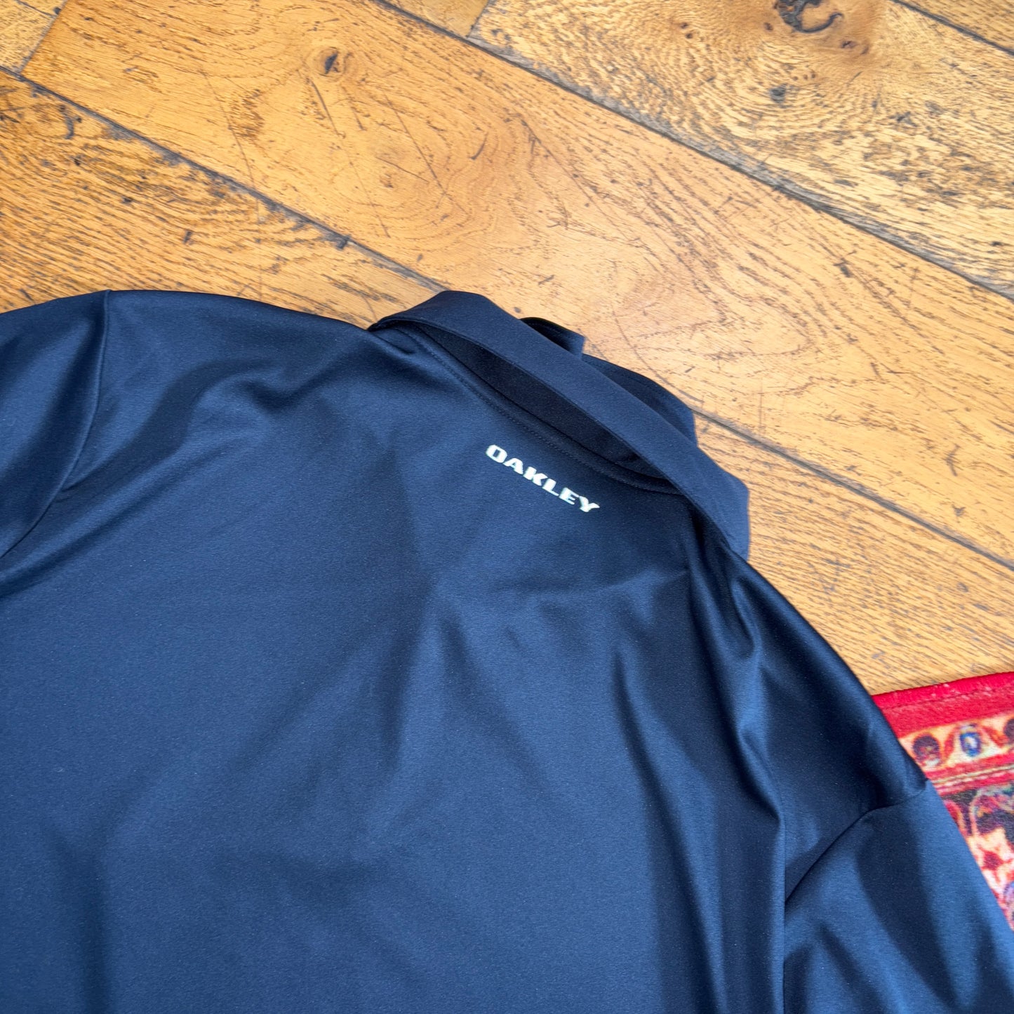 Vintage Oakley Navy Golf Embroidered Sports Polo Shirt - L