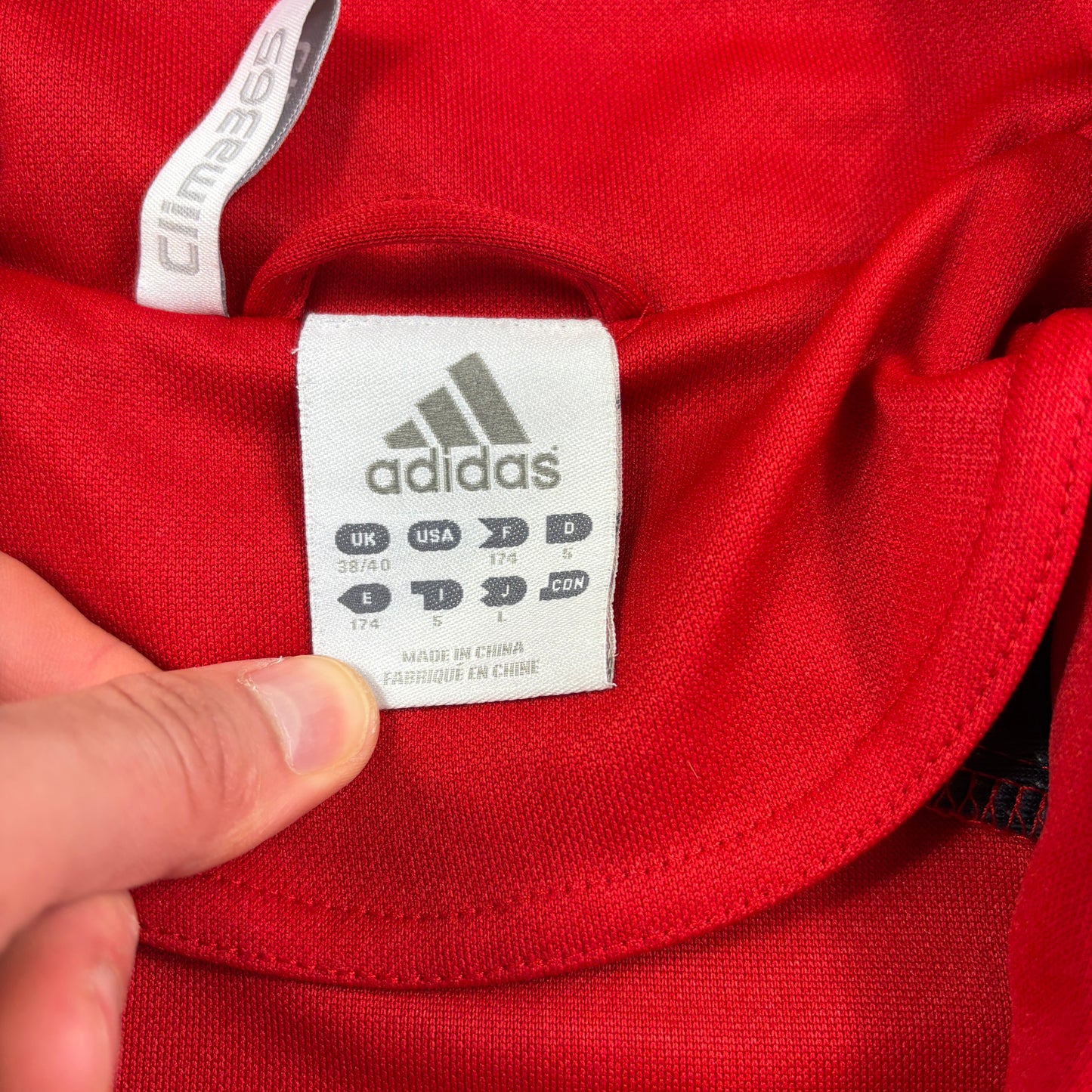 Vintage Adidas Bayern Munich Embroidered Football Red Tracksuit Jacket - M