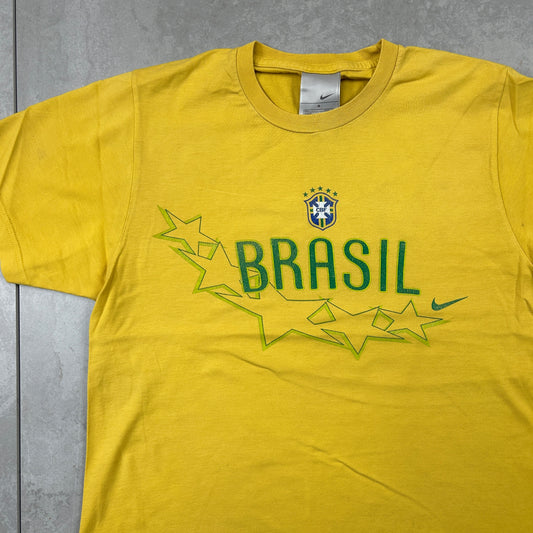 Vintage Nike Brazil Graphic Yellow T-Shirt - S