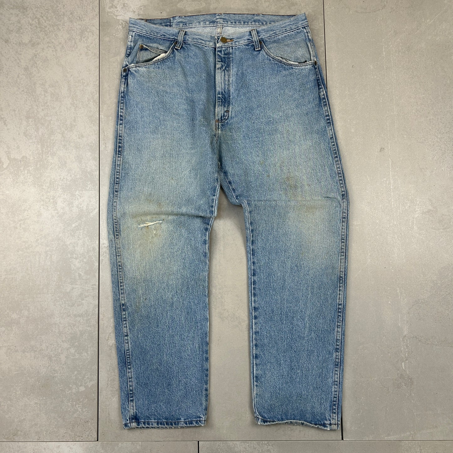 Vintage Wrangler Blue Straight Denim Workwear Jeans - 38