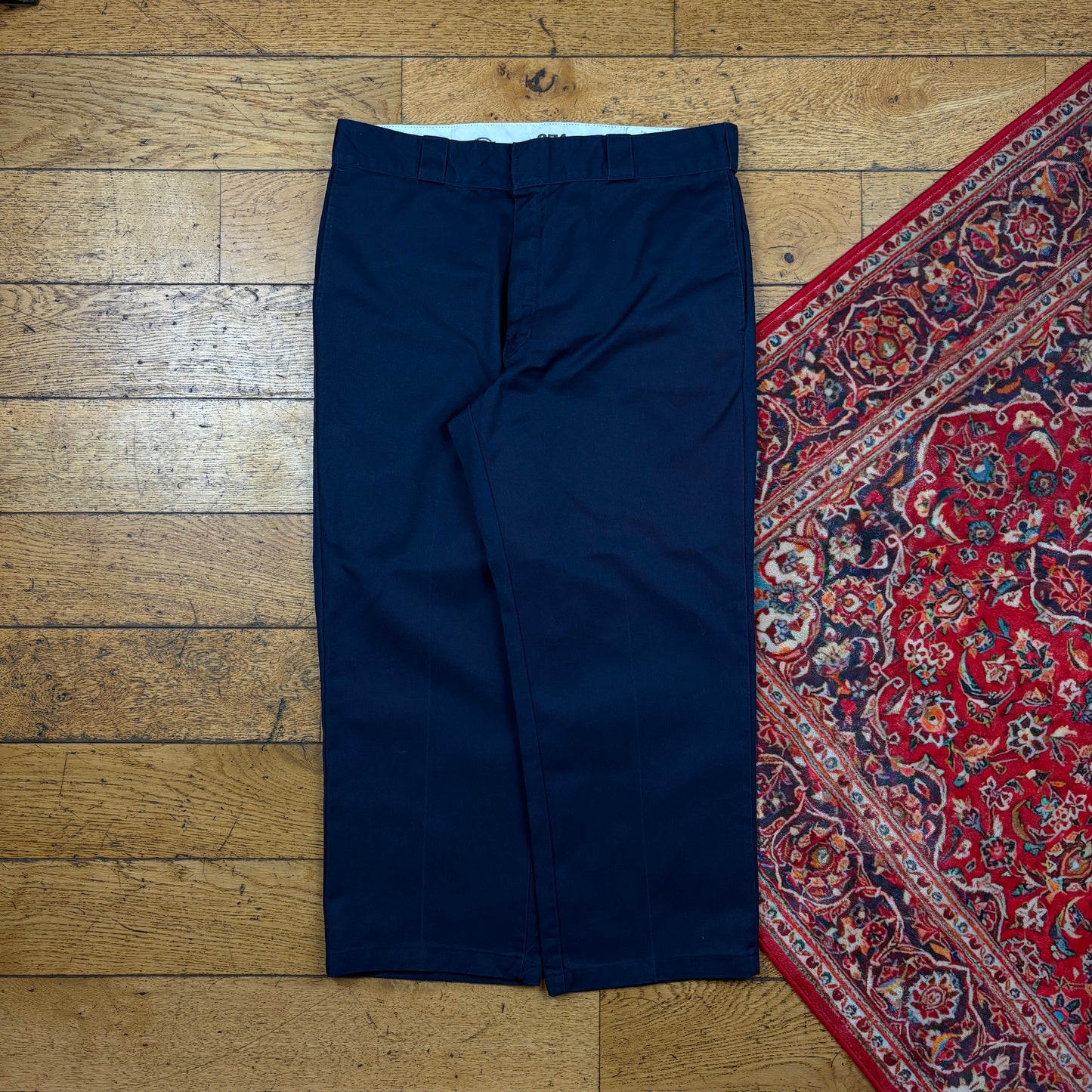 Vintage Dickies 874 Navy Baggy Skate Chino Trousers - 36