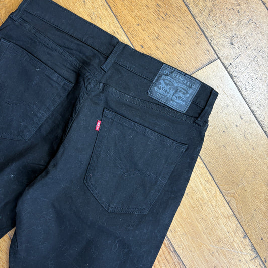 Vintage Levis 511 Slim Black Denim Shorts - 31