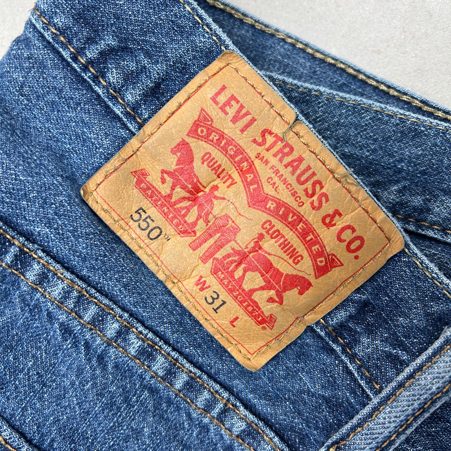 Vintage Levis 550 Baggy Denim Blue Shorts - 31