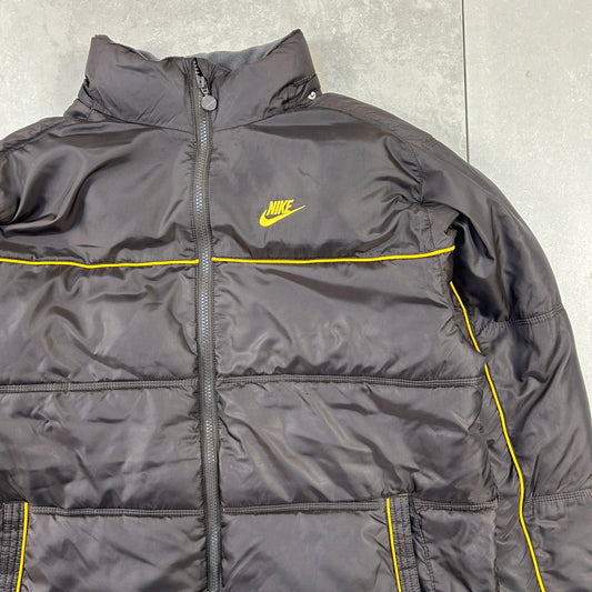 Vintage 00s Nike Brown Puffer Jacket - L