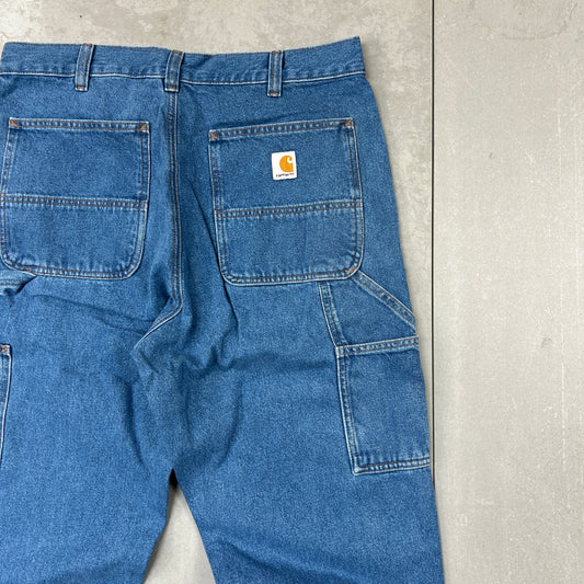 New Carhartt Double Knee Carpenter Baggy Blue Jeans - 34