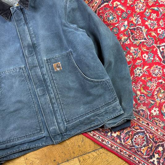 Vintage Carhartt Grey Arctic Cropped Detroit Workwear Jacket - M