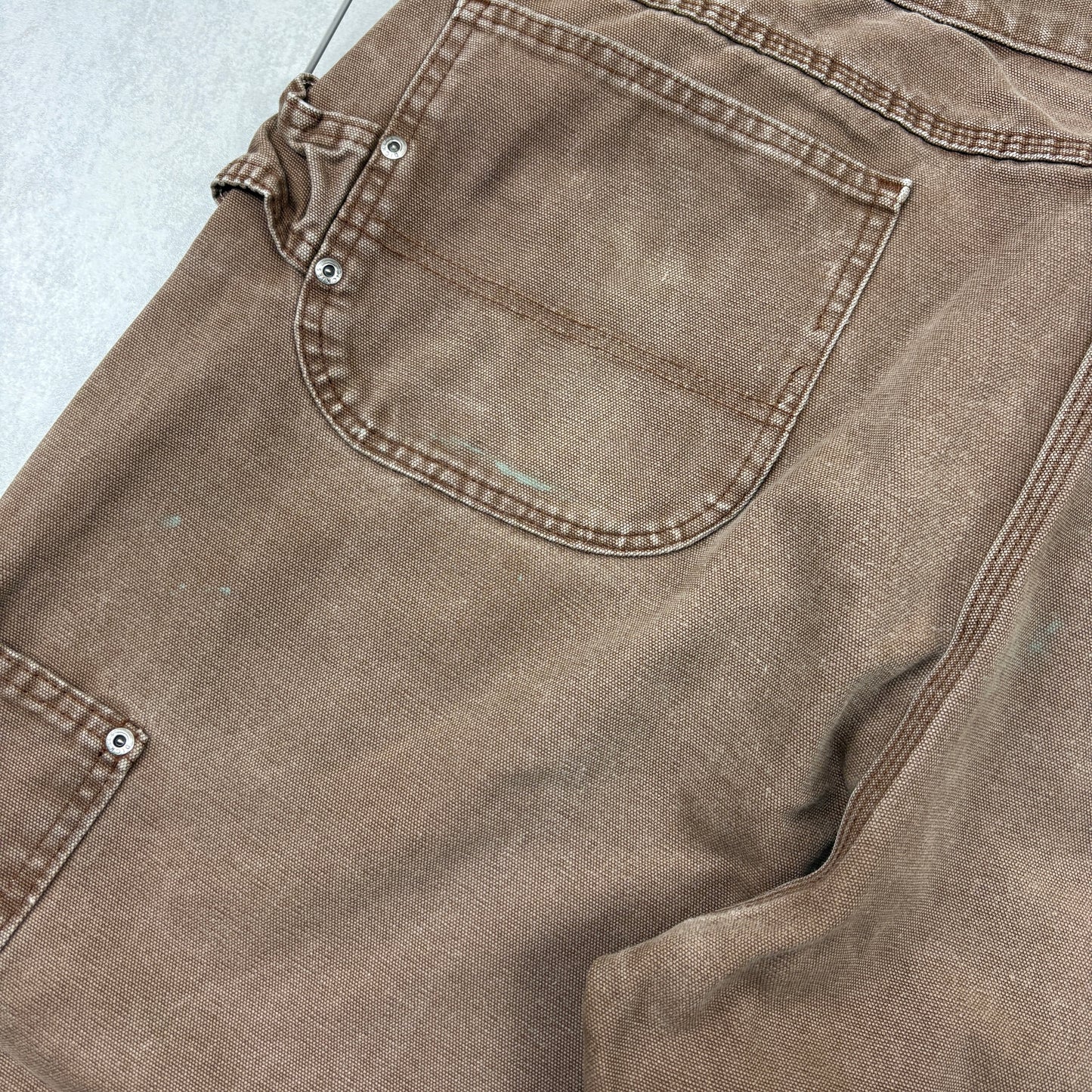 Vintage Dickies Workwear Brown Carpenter Baggy Trousers - 42