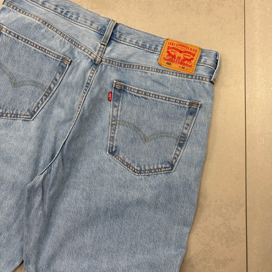 Vintage Levis 469 Blue Baggy Denim Shorts - 36