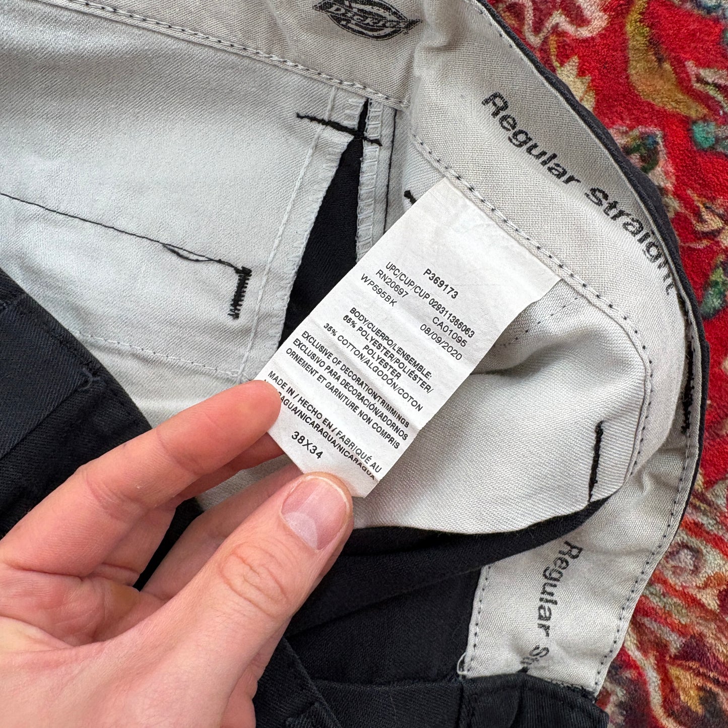 Vintage Dickies 874 Black Cargo Baggy Skate Trousers - 38