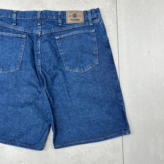 Vintage Wrangler Blue Denim Carpenter Baggy Shorts - 38