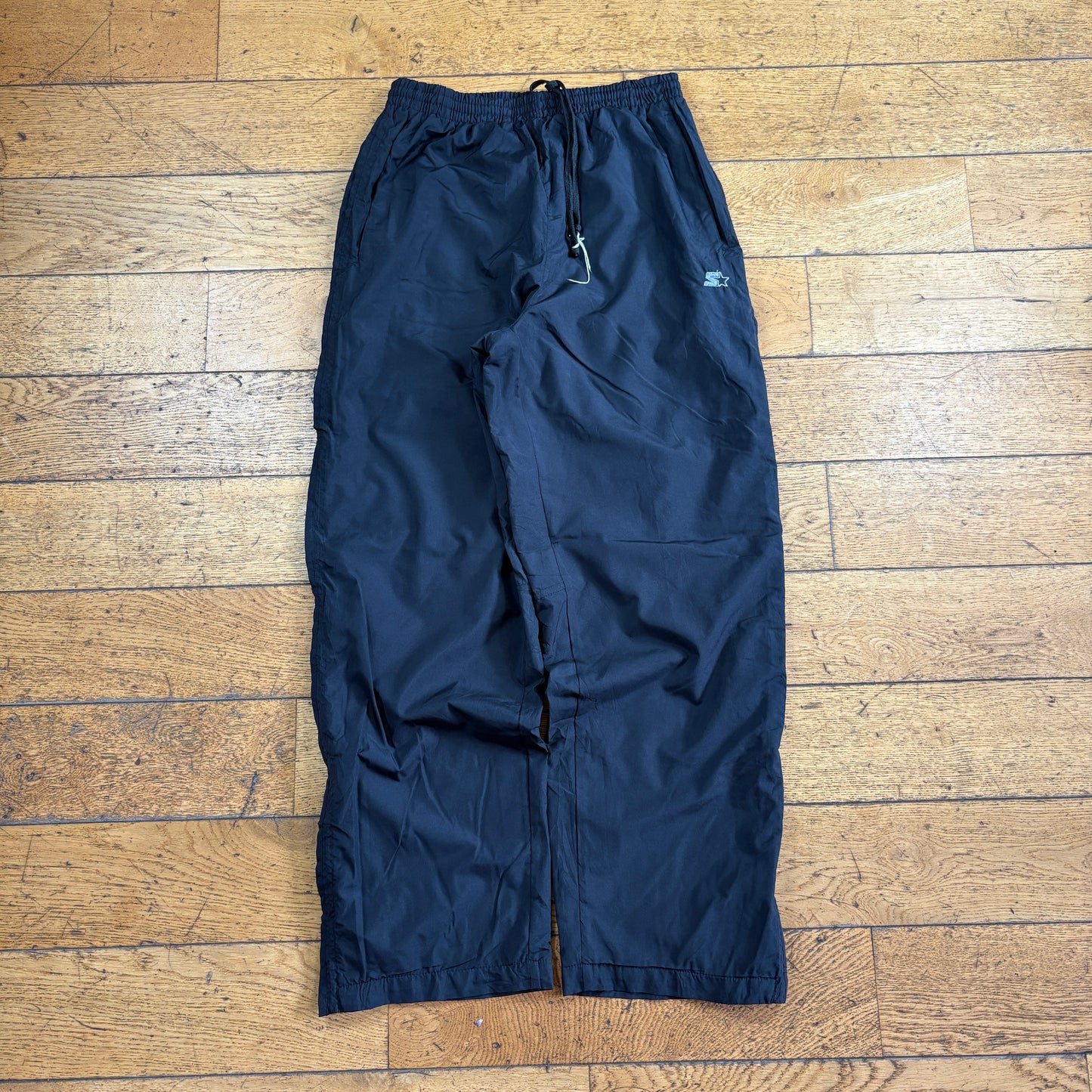 Vintage Black Starter Baggy Tracksuit Sweatpants Track Pants Bottoms - M