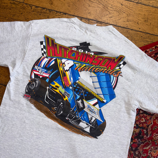 Vintage Nascar Grey Racing Graphic T-Shirt - M