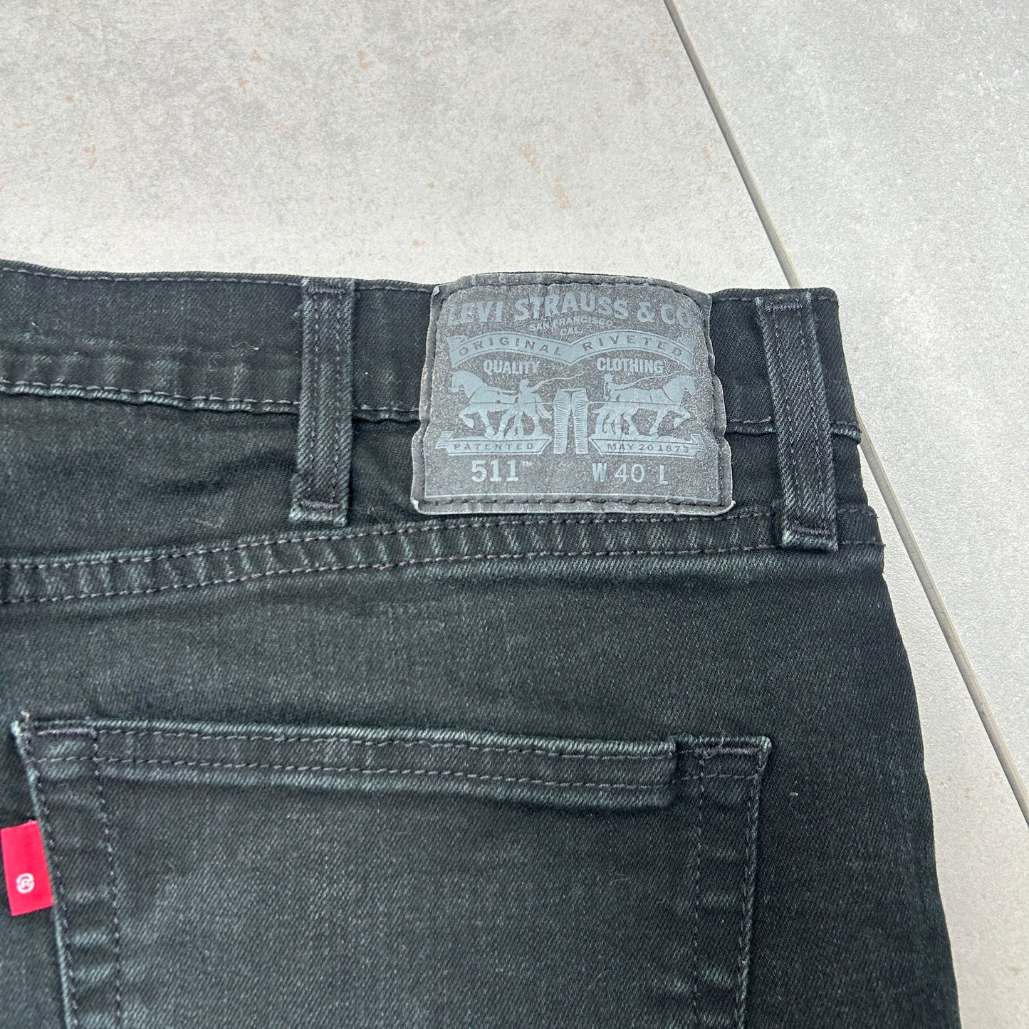 Vintage Levis 511 Slim Black Denim Shorts - 40