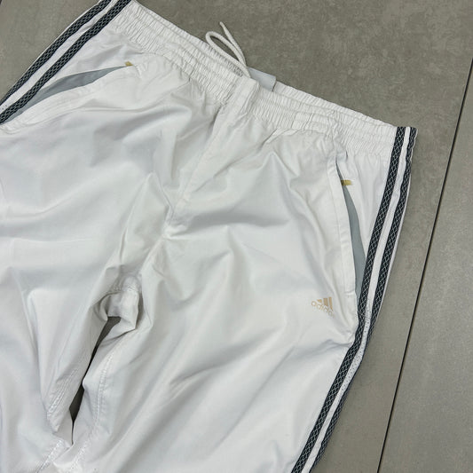 Vintage Adidas White Baggy Tracksuit Sweatpants Track Pants Bottoms - L