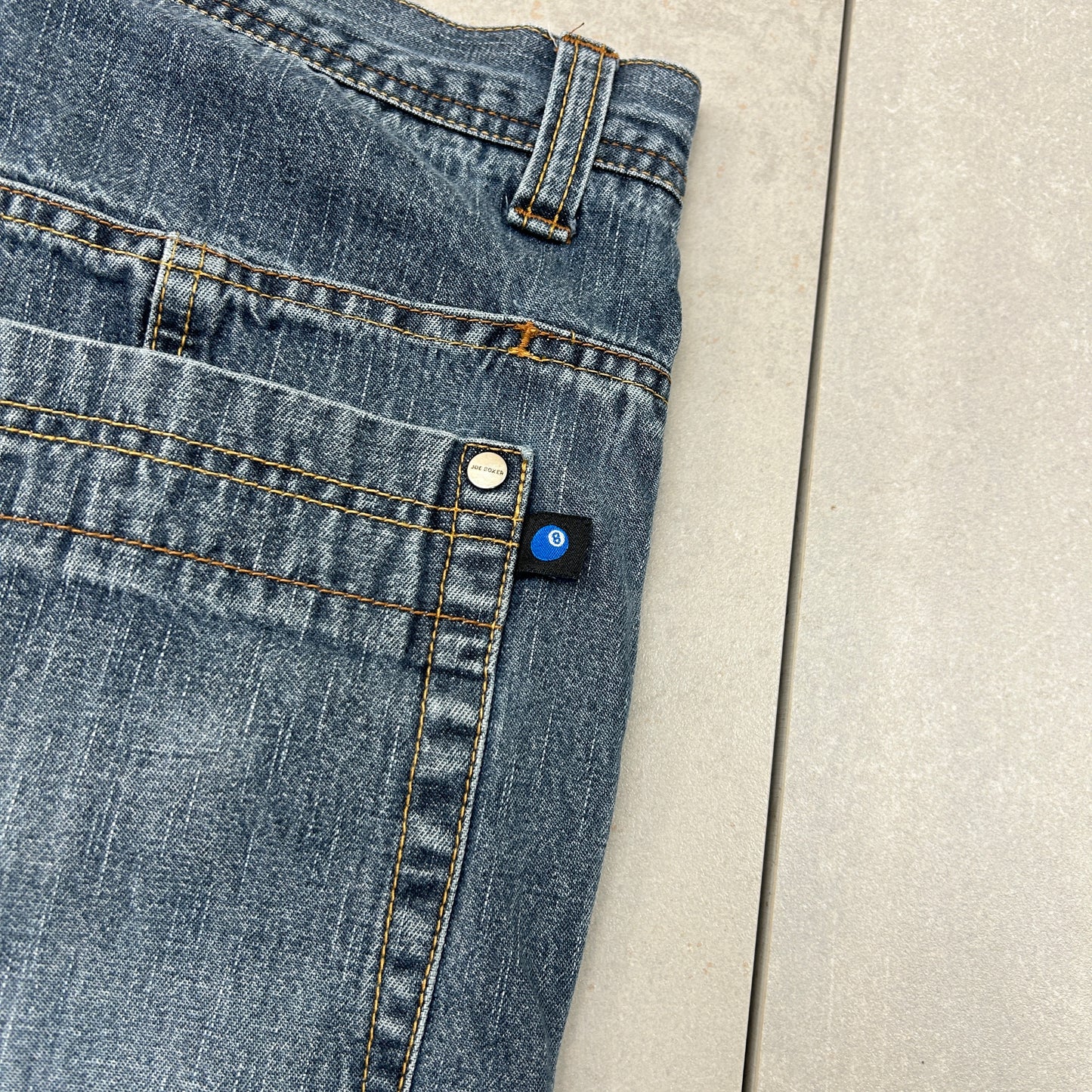 Vintage Embroidered Hip Hop Baggy Blue Shorts Jorts - 32