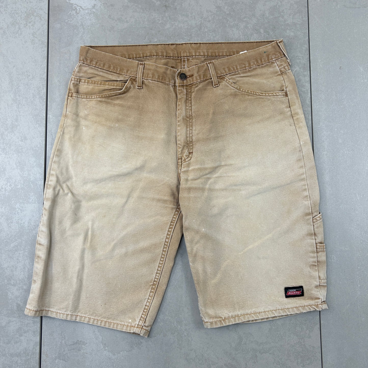 Vintage Dickies Workwear Brown Carpenter Baggy Shorts - 36