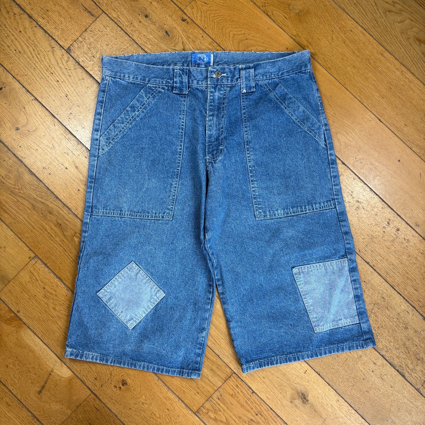 Vintage Carpenter Hip Hop Blue Straight Shorts Jorts - 38